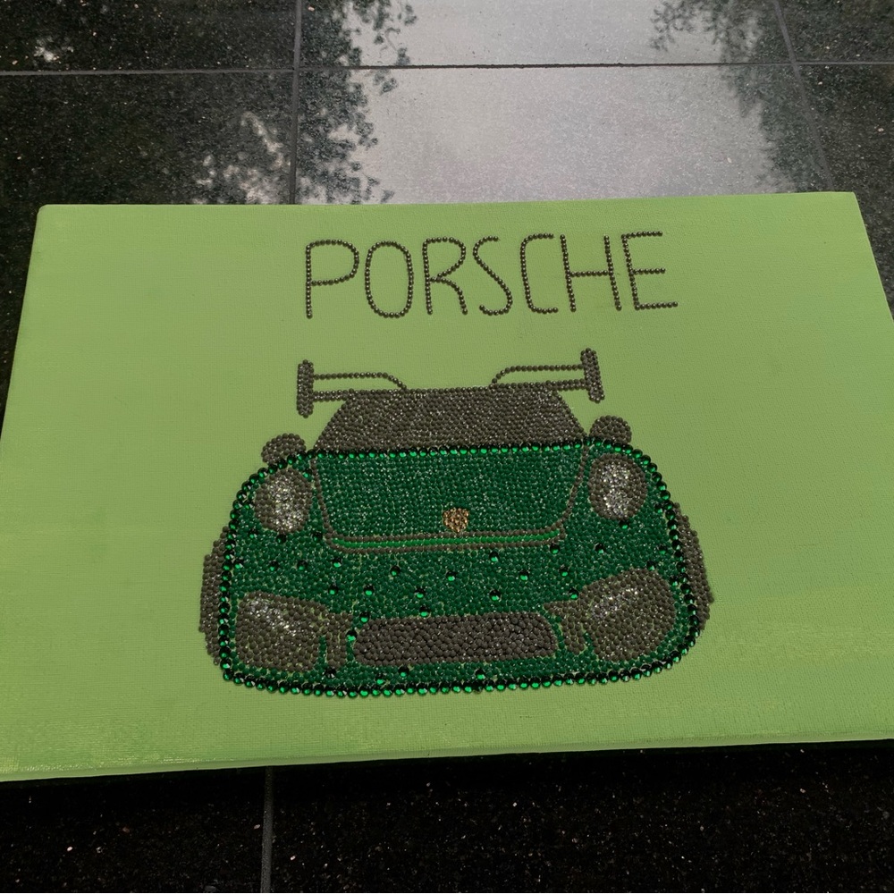 Bedazzled Porsche canvas